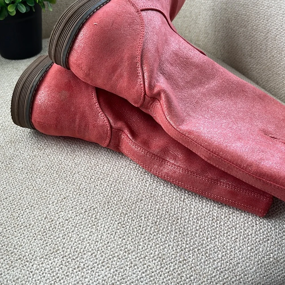 Hanna Andersson Karinne Girl's Glitter Riding Boot Fashion size 4 red/orange